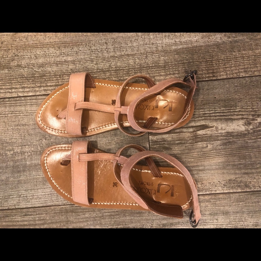 Blush K. Jacques Flat sandals with buckle